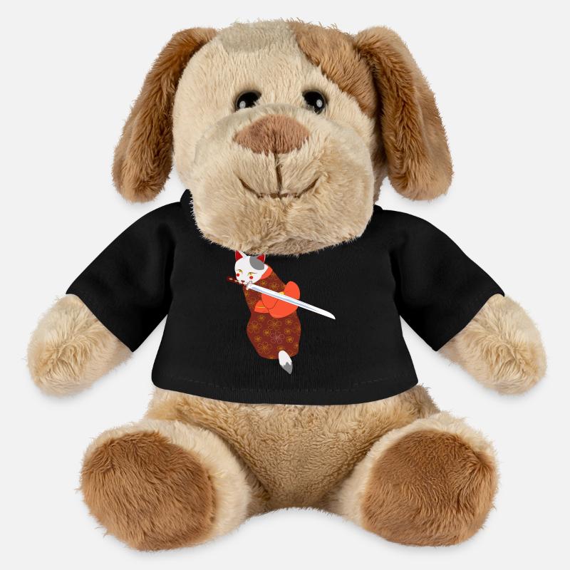 chat en kimono épée mordante - Chien en peluche Helge MiniFeet® - noir