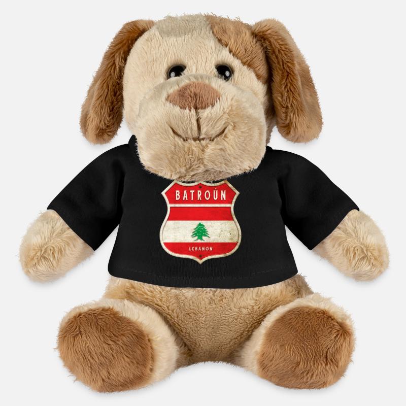 Batroun Libanon Wappen Flaggen Design - MiniFeet® Hund Helge - Schwarz