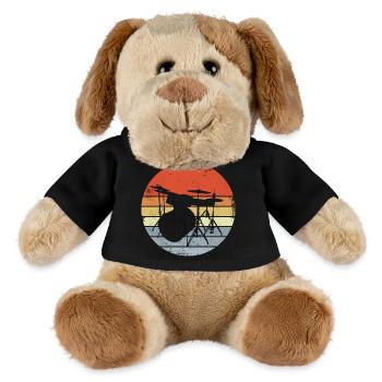 Vintage Schlagzeug Skizze - MiniFeet® Hund Helge - Schwarz - Vorne