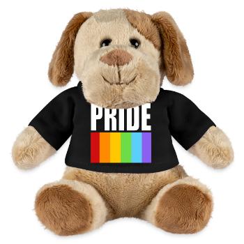 Pride Regenbogenflagge sauberes Design mit fettem Text - MiniFeet® Hund Helge - Schwarz - Vorne