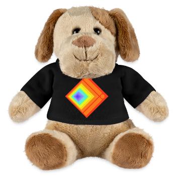 Geometrische Farbenspiele und Muster - MiniFeet® Hund Helge - Schwarz - Vorne