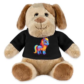 Pony Bunte Kawaii Cartoon Figur Clipart - MiniFeet® Hund Helge - Schwarz - Vorne