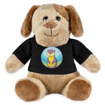 loutre mignon kawaii dessin animé clipart animal de compagnie - Chien en peluche Helge MiniFeet® - noir - Devant