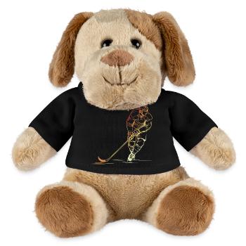 Retro Eishockeyspieler - MiniFeet® Hund Helge - Schwarz - Vorne