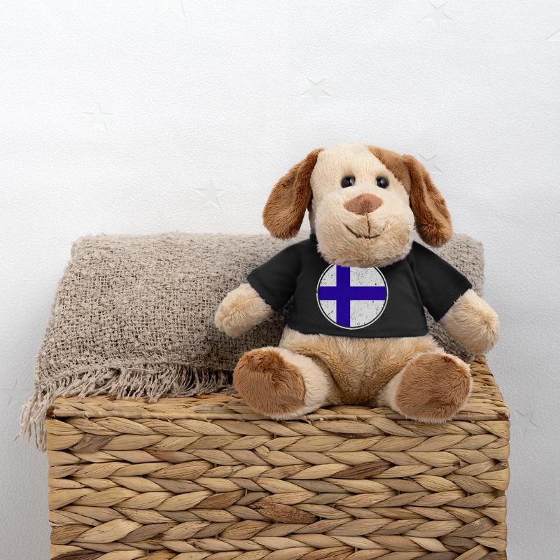 Finnish Flag — Distressed Style & in a Circle MiniFeet® Dog Helge