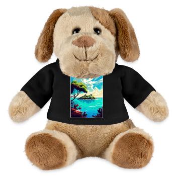 Belize Caraïbes Voyage Affiche Souvenir Peinture WPA - Chien en peluche Helge MiniFeet® - noir - Devant
