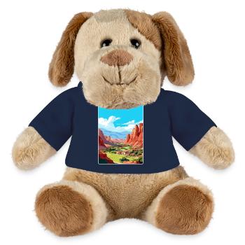Cafayate Affiche de voyage Peinture de carte postale souvenir - Chien en peluche Helge MiniFeet® - bleu marine - Devant