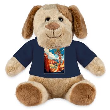 Affiche de voyage souvenir du parc national de Bryce Canyon - Chien en peluche Helge MiniFeet® - bleu marine - Devant