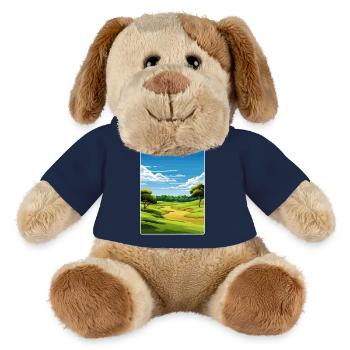 Shinnecock Hills Golfplatz Reise Posterkarte - MiniFeet® Hund Helge - French Navy - Vorne