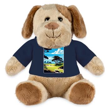 Spyglass Hill Golfplatz Reiseposter Souvenir - MiniFeet® Hund Helge - French Navy - Vorne