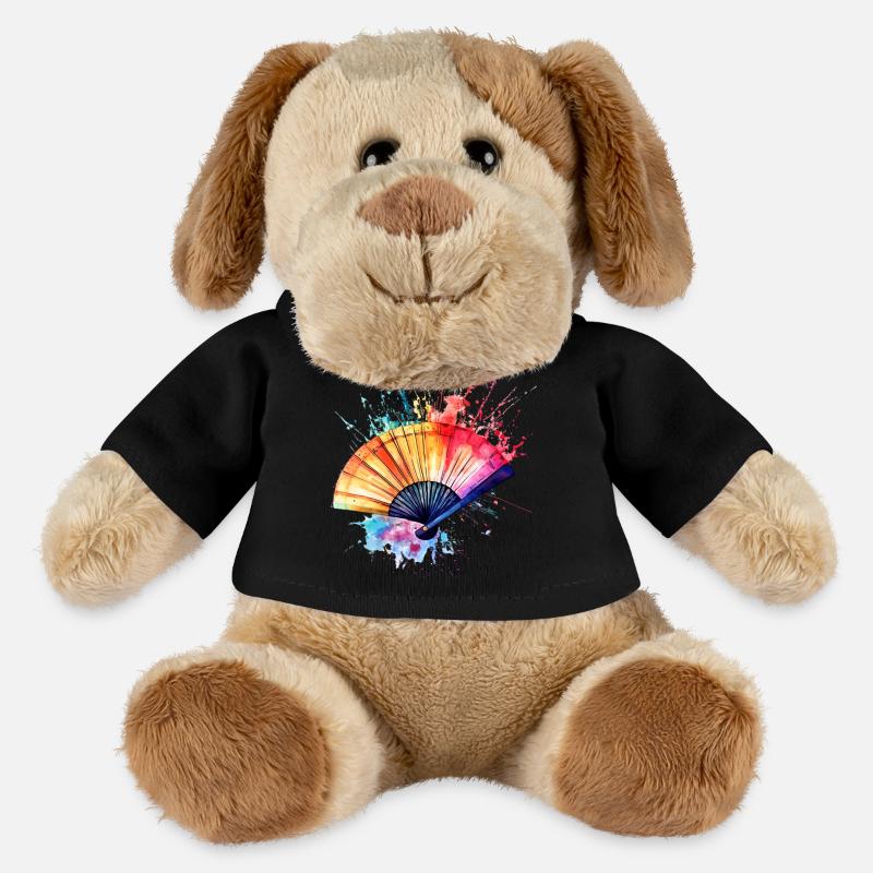 Éventail aquarelle éclatant - Chien en peluche Helge MiniFeet® - noir