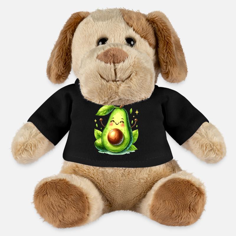 Avocado witzig positiv Optimismus Geschenk - MiniFeet® Hund Helge - Schwarz