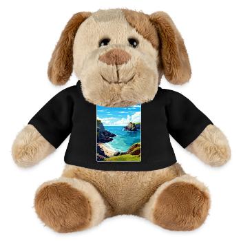 Kynance Cove England Reiseposter Souvenir WPA - MiniFeet® Hund Helge - Schwarz - Vorne