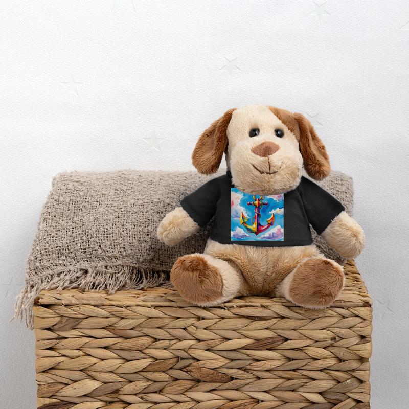 Ancre aquarelle colorée dans le ciel Chien en peluche Helge MiniFeet®