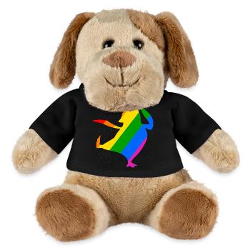 Rainbow Penguin Does Karate - MiniFeet® Dog Helge - black - Front