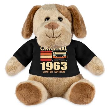 Geburtstag 1963 - Legendär Seit 1963 Geschenk 1963 - MiniFeet® Hund Helge - Schwarz - Vorne