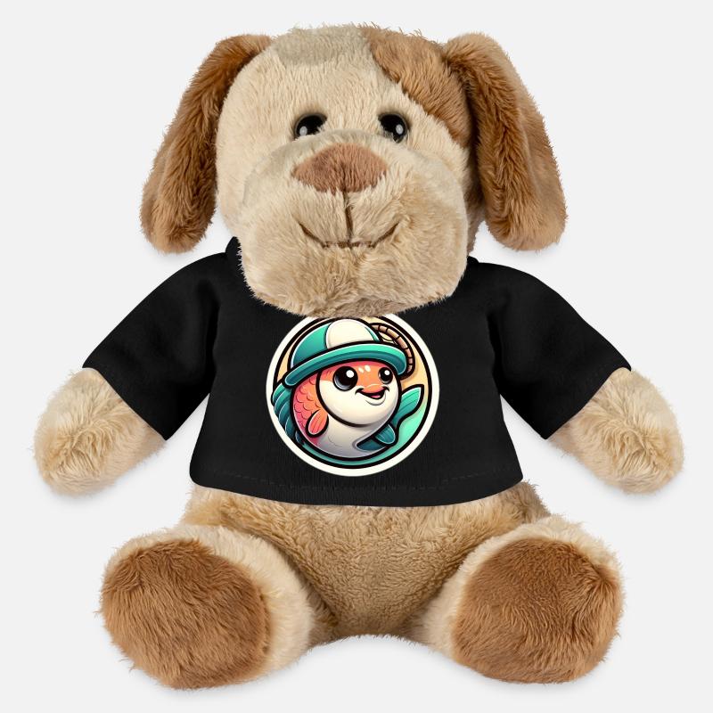 Fisch mit Anglerhut - MiniFeet® Hund Helge - Schwarz