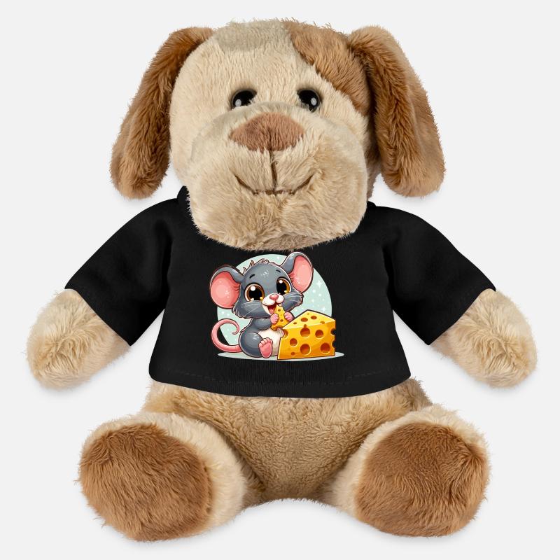 Käse Maus lecker Käse macht glücklich Geschenk - MiniFeet® Hund Helge - Schwarz