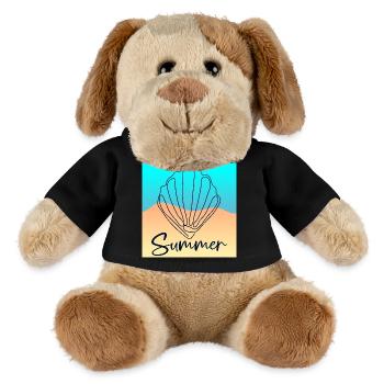 Line Art Seashell - Summer Beach - MiniFeet® Dog Helge - black - Front