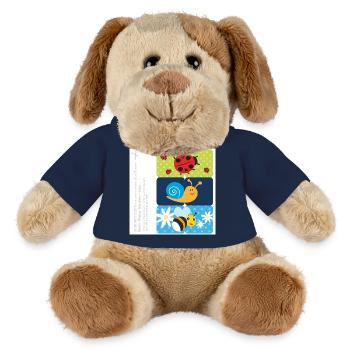 DIY - Stickers chaussures - Petits animaux - Bleu - Chien en peluche Helge MiniFeet® - bleu marine - Devant