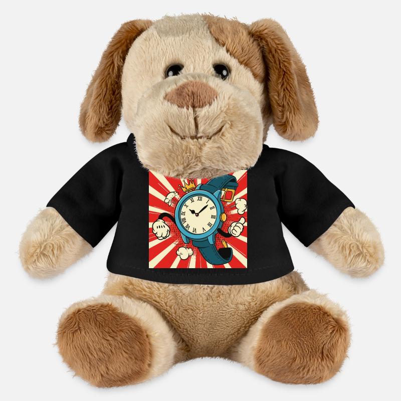 Clock chaos design - MiniFeet® Dog Helge - black