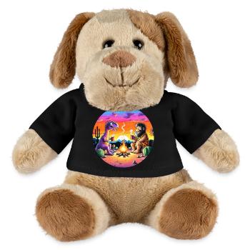 Prehistoric Campfire Encounter Illustration - MiniFeet® Dog Helge - black - Front