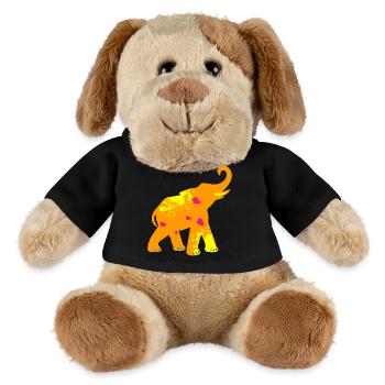 Elephant Yoga Blobs Speckle Yoga India Holi om - MiniFeet® Dog Helge - black - Front