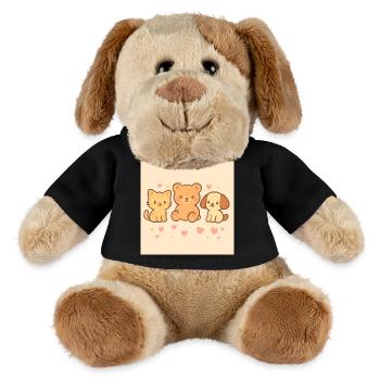 Dessin de bande dessinée mignon. - Chien en peluche Helge MiniFeet® - noir - Devant