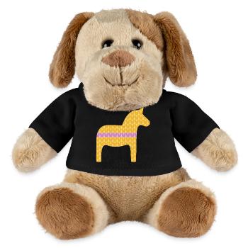 Dalapferd Strickmuster Pferde skandinavisch Deko - MiniFeet® Hund Helge - Schwarz - Vorne
