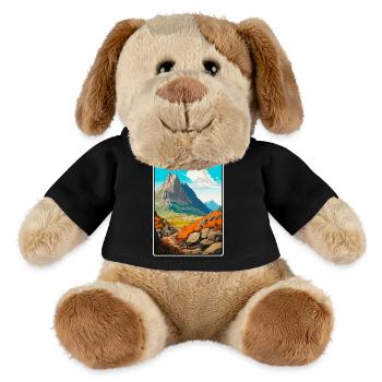 Dolomites Italy Mountain Landscape Illustration - MiniFeet® Dog Helge - black - Front