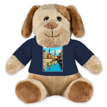 Gent Belgien Charmante Stadt Skyline Illustration - MiniFeet® Hund Helge - French Navy - Vorne