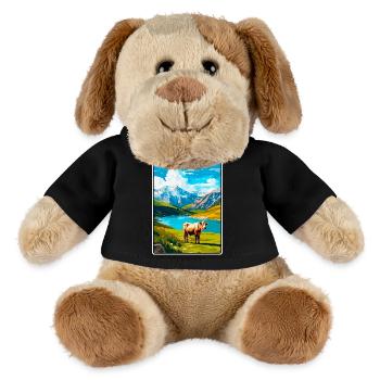 Picos de Europa Spain Travel Poster Cityscape WPA - MiniFeet® Dog Helge - black - Front