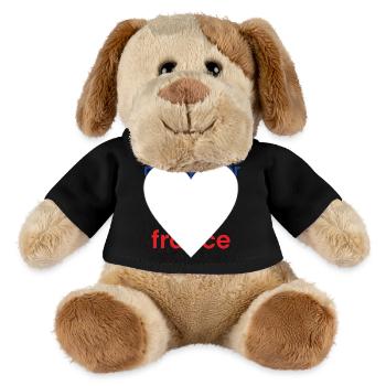 Herz mit Friedenssymbol in Pastellfarben - MiniFeet® Hund Helge - Schwarz - Vorne