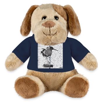 Redshank (Tringa totanus) Glitch Noir - MiniFeet® Dog Helge - french navy - Front