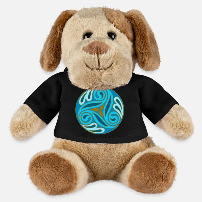 Sphère celte Bleue - Chien en peluche Helge MiniFeet® - noir