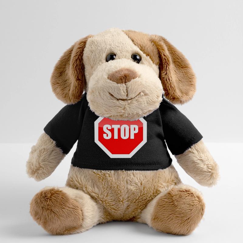 Impression graphique de plaque STOP rouge Chien en peluche Helge MiniFeet®
