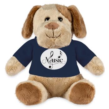 Police musicale avec ornement musical - Chien en peluche Helge MiniFeet® - bleu marine - Devant
