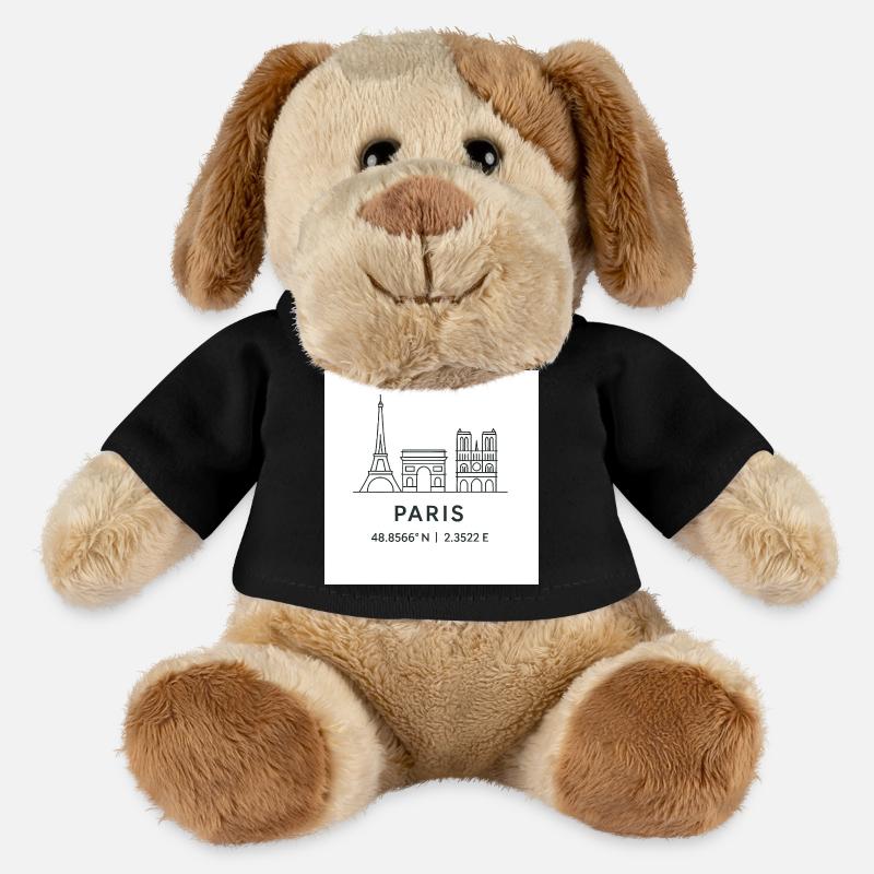 Paris Line Art Silhouette Landmark - MiniFeet® Dog Helge - black
