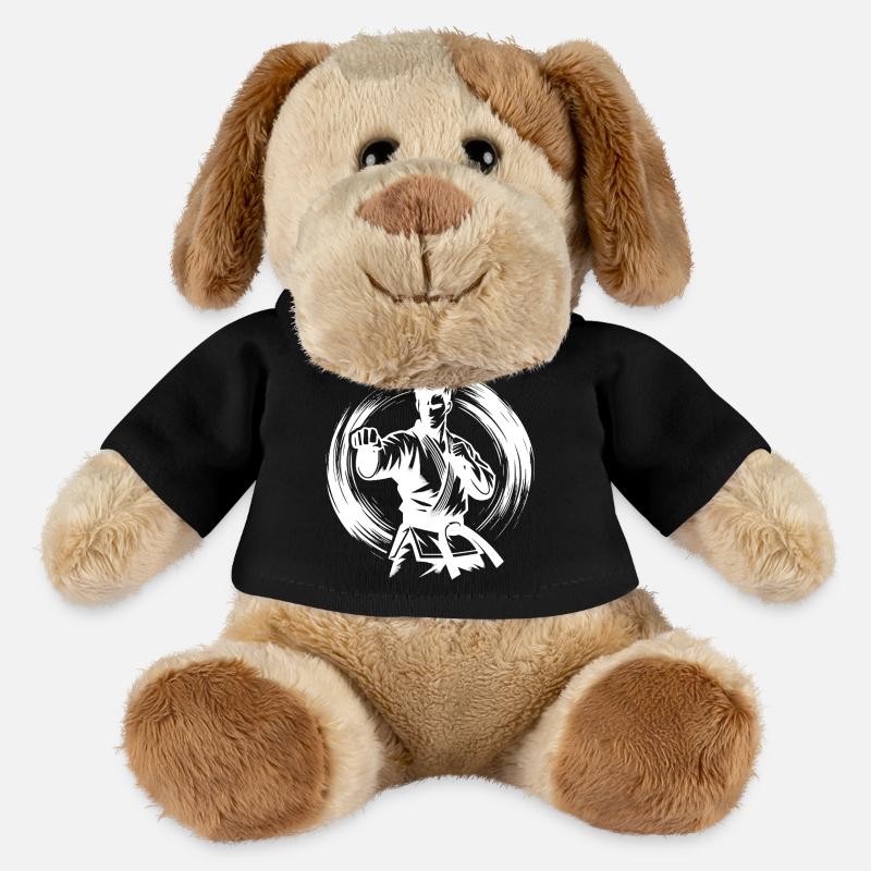 Silhouette de Karaté Parfaite en Combat Dynamique - Chien en peluche Helge MiniFeet® - noir