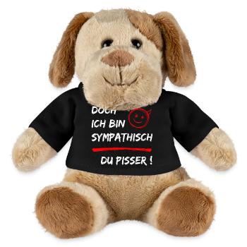 Doch ich bin Sympathisch-Du Pisser-Funny Statement - MiniFeet® Hund Helge - Schwarz - Vorne