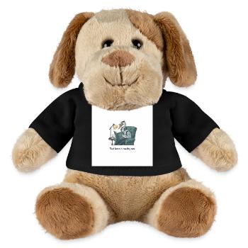 Lecture d’oiseau quantique dans le fauteuil - Chien en peluche Helge MiniFeet® - noir - Devant