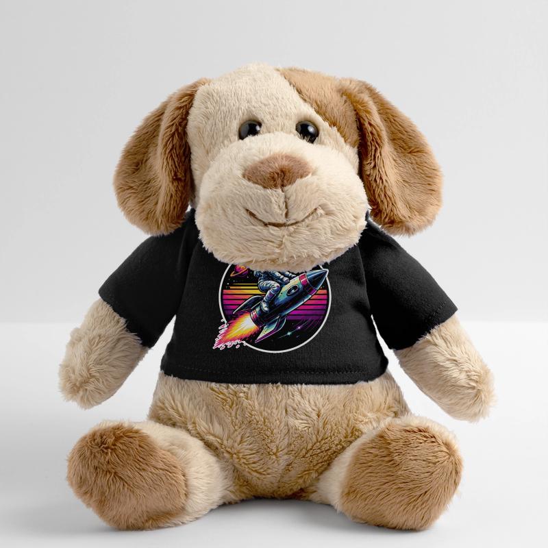 Astronaute sur fusée dans un coucher de soleil rétro Chien en peluche Helge MiniFeet®