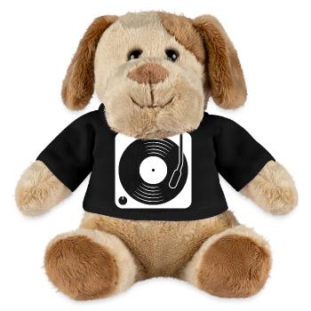 Platine vinyle avec album vinyle - Chien en peluche Helge MiniFeet® - noir - Devant