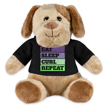 Eat Sleep Curl Repeat Retro Vintage Sport Look - MiniFeet® Dog Helge - black - Front