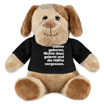 DUMM GEBOREN, NICHTS GELERNT. SARKASMUS, FRECH - MiniFeet® Hund Helge - Schwarz - Vorne