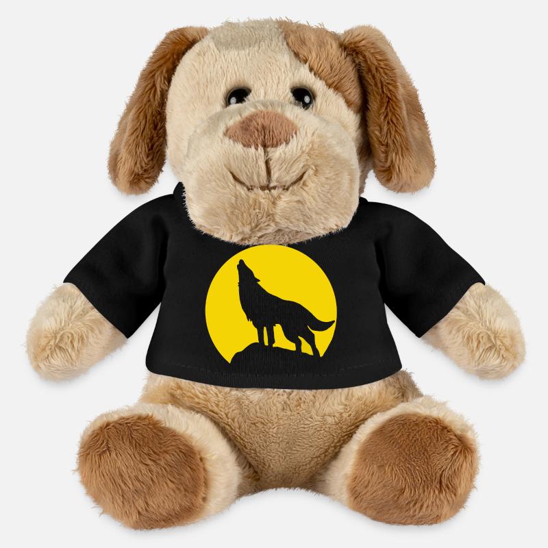 Mondsilhouette Wolfheulen - MiniFeet® Hund Helge - Schwarz