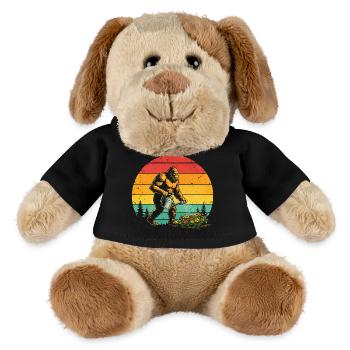 Funny Big Foot Gardener Garden Flowers - MiniFeet® Dog Helge - black - Front