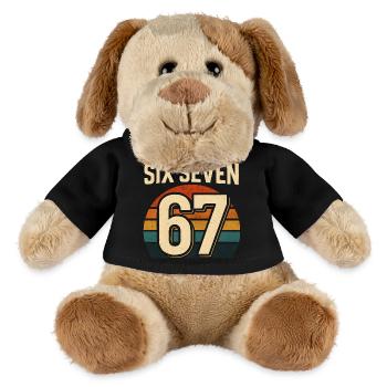 Six Seven 67 Italian Brainrot Retro Sunset Meme - Chien en peluche Helge MiniFeet® - noir - Devant