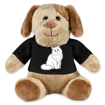White Cat Angora Eyes Minnows Portrait Elegant - MiniFeet® Dog Helge - black - Front