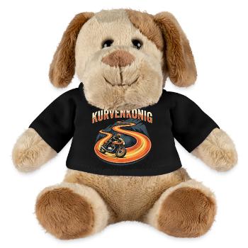 Kurvenkönig - Retro Motorrad Biker Geschenk - MiniFeet® Hund Helge - Schwarz - Vorne